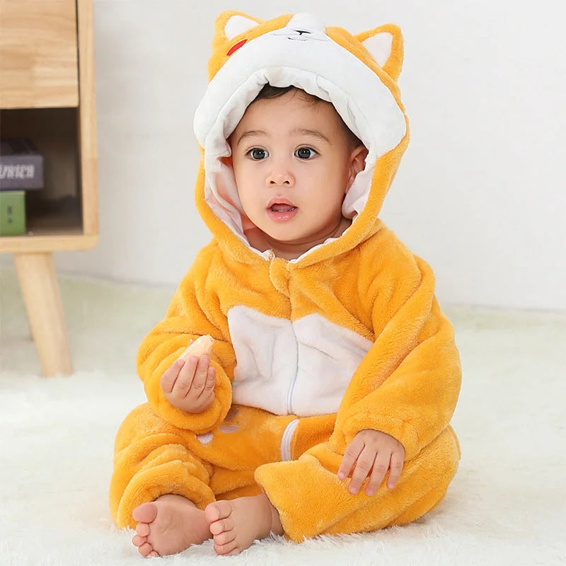 MICHLEY 2022 New Children's Romper Baby Fleece Romper Children's One-piece Animal Baby Clothing - globaltradeleader