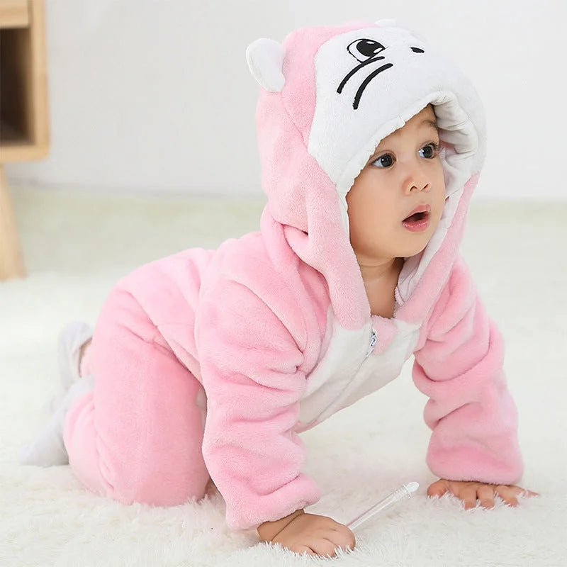 MICHLEY 2022 New Children's Romper Baby Fleece Romper Children's One-piece Animal Baby Clothing - globaltradeleader