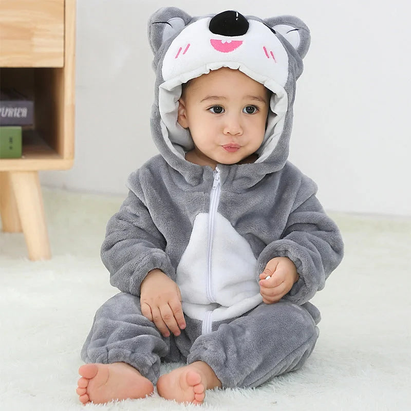 MICHLEY 2022 New Children's Romper Baby Fleece Romper Children's One-piece Animal Baby Clothing - globaltradeleader