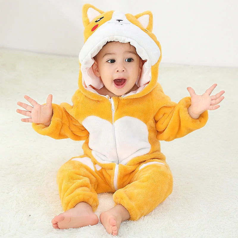 MICHLEY 2022 New Children's Romper Baby Fleece Romper Children's One-piece Animal Baby Clothing - globaltradeleader