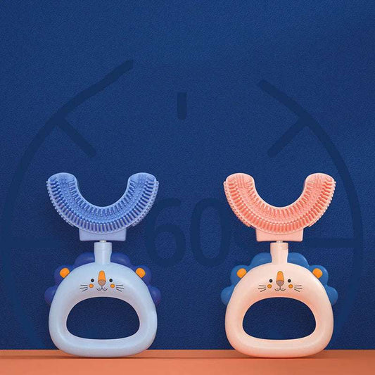 Manual Children's U-shaped Little Lion Silicone Toothbrush - globaltradeleader