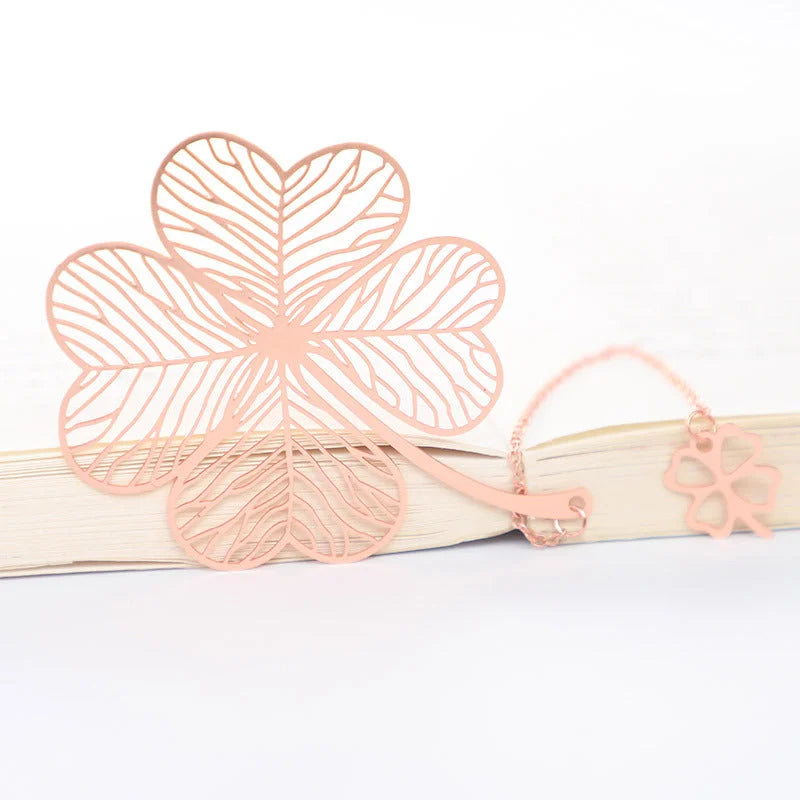 Metal Creative Paper Pattern Hollow Plating Maple Leaf Tassel Apricot Leaf Bookmark - globaltradeleader