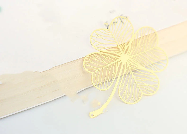 Metal Creative Paper Pattern Hollow Plating Maple Leaf Tassel Apricot Leaf Bookmark - globaltradeleader