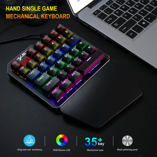 Mini Mechanical One-handed Keyboard With 35 Keys - globaltradeleader