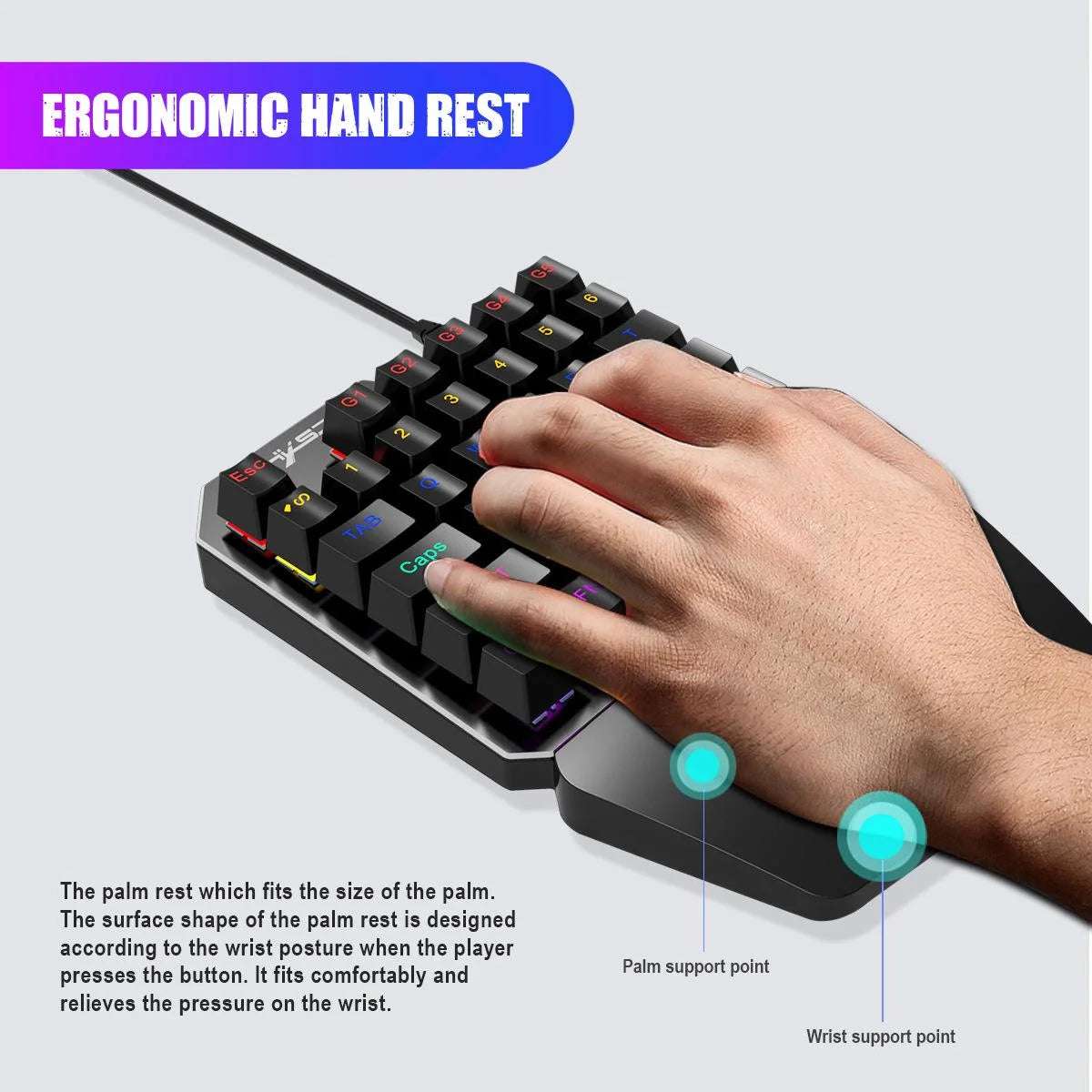 Mini Mechanical One-handed Keyboard With 35 Keys - globaltradeleader