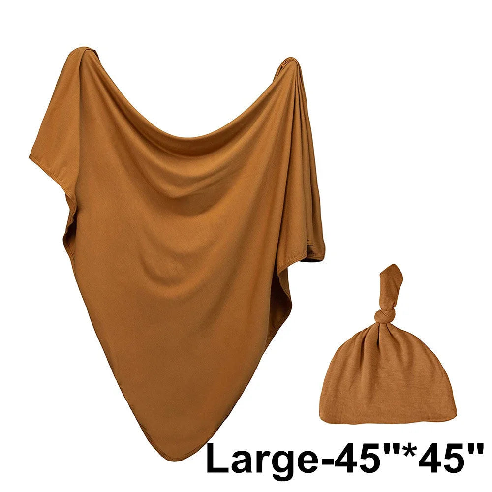 Newborn Knitted Stretch Fabric Solid Color Wrapper - globaltradeleader