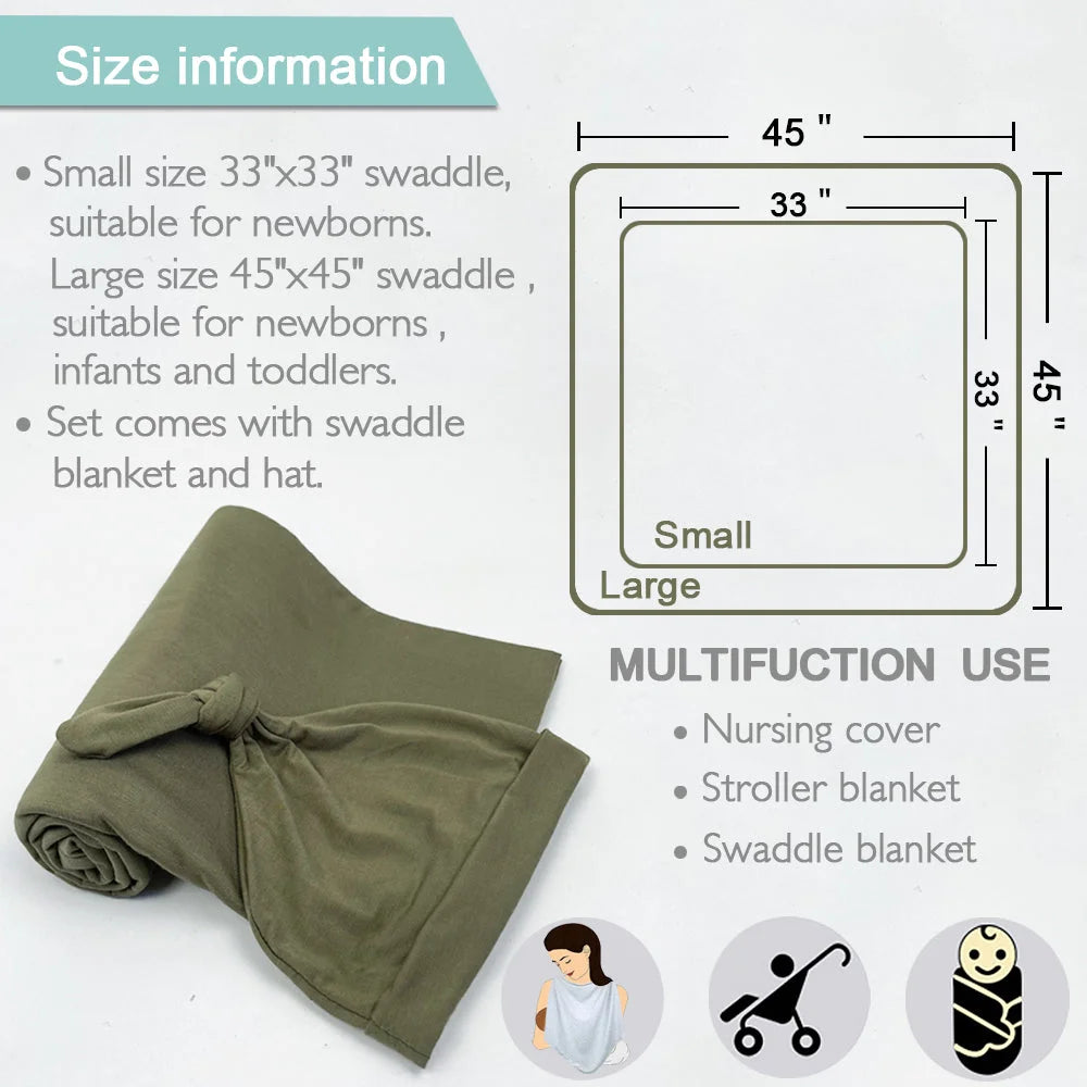 Newborn Knitted Stretch Fabric Solid Color Wrapper - globaltradeleader
