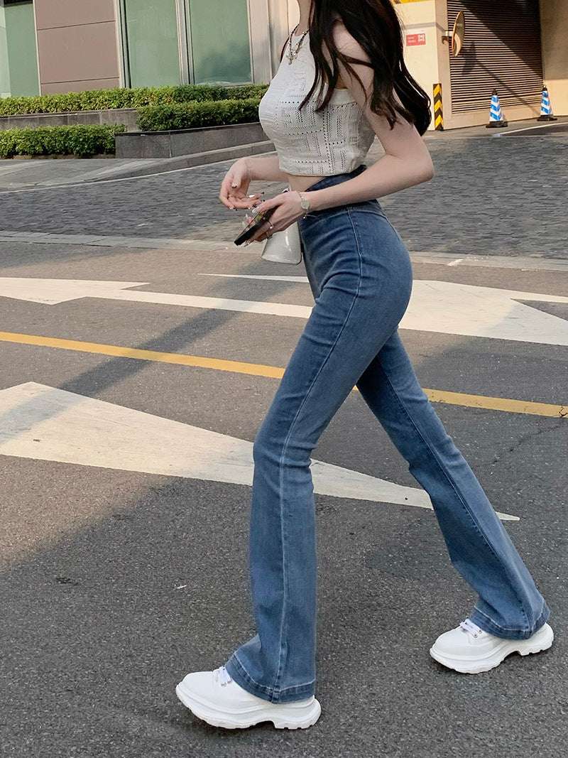 High-waisted Jeans Women's Summer Slim Fit Wide-leg Trousers Flared Pants Design Sense Niche Hot Girl Pants
