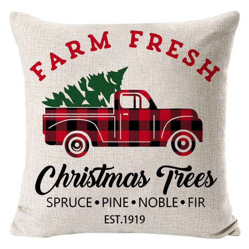 Christmas Linen Printing Decoration Pillowcase