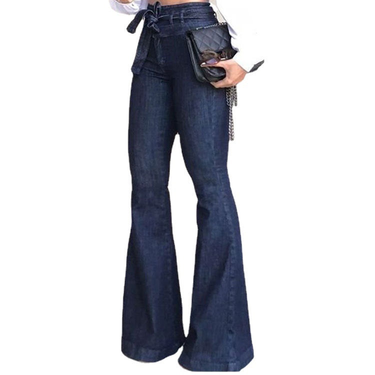South American Jeans High-waisted Micro-elastic Belt Flared Pants Wide-leg Pants Jeans Women
