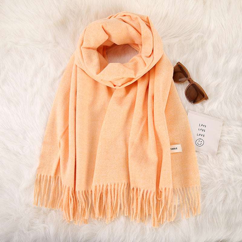 Women's Fashionable All-match Cashmere Tassel Double-sided Scarf