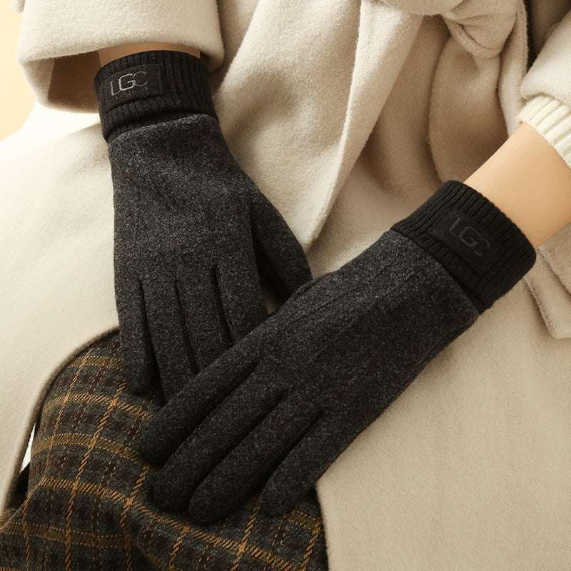 Cashmere-like Women's Winter Warm Gloves Fleece-lined Thickened Outdoor Riding Touch Screen - globaltradeleader