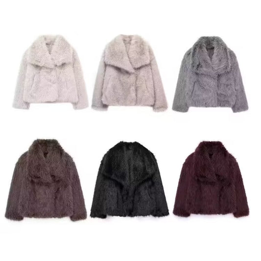 Women's Clothing Winter New Fashion Lapel Fur French Style Socialite Style Age-Reducing Jacket