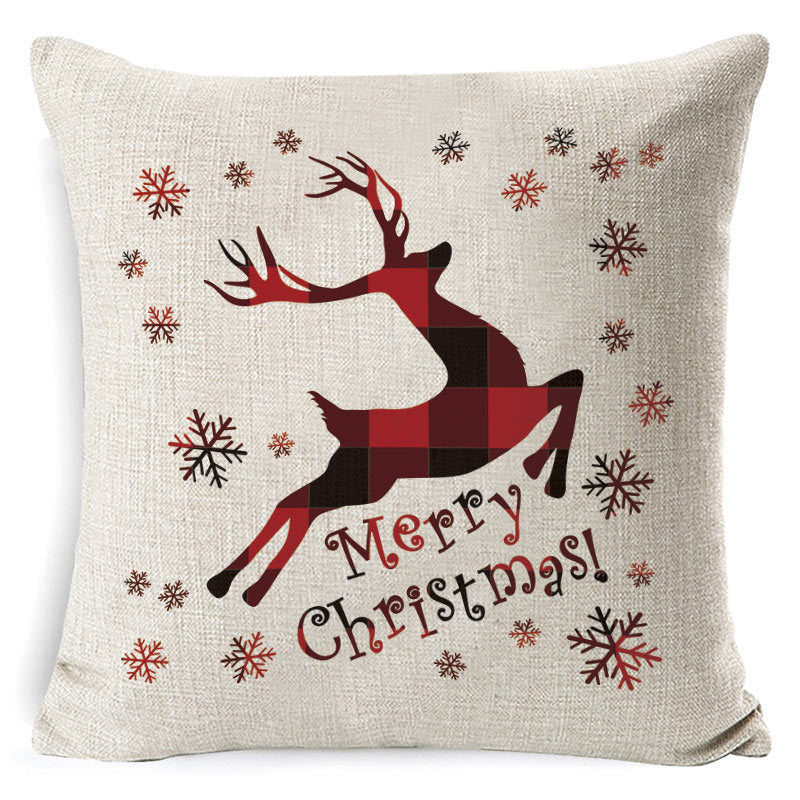 Christmas Linen Printing Decoration Pillowcase