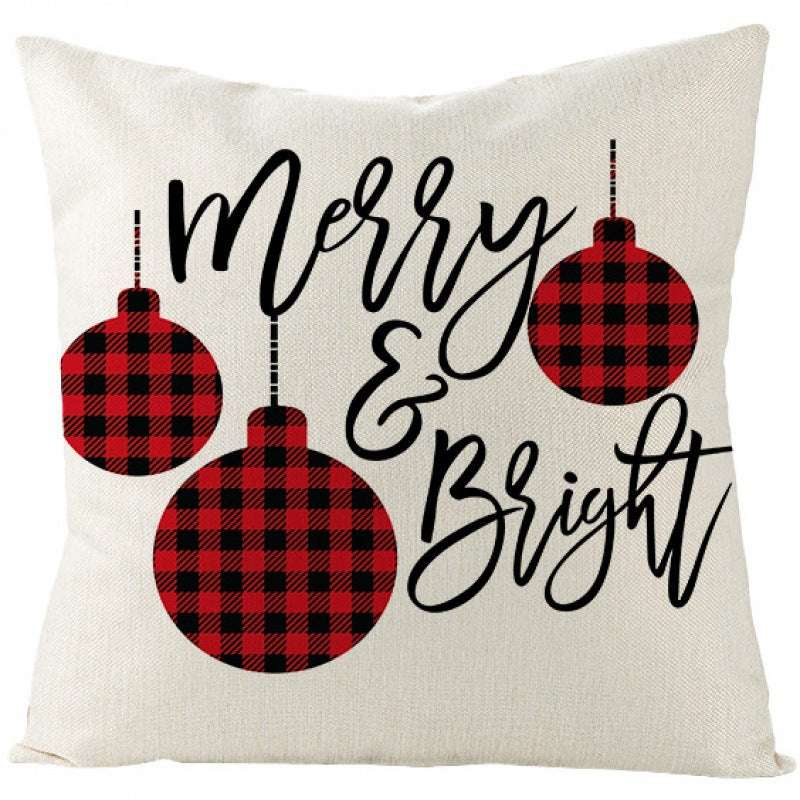 Christmas Fashion Simple Linen Printed Pillowcase