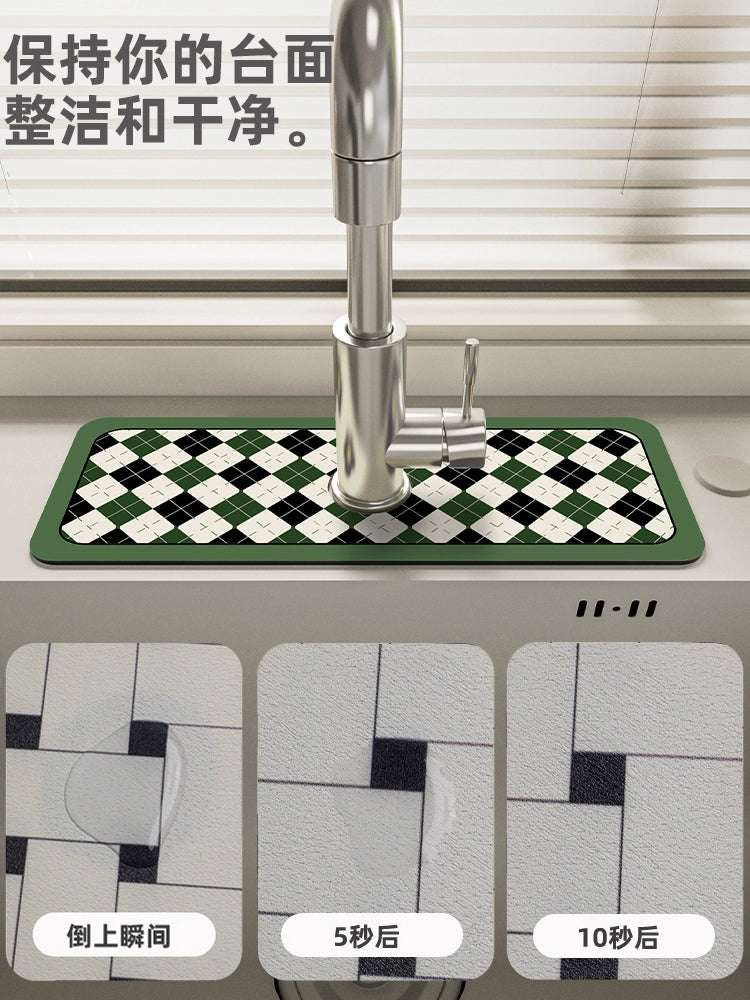 Faucet Countertop Absorbent Pad Can Be Cut Kitchen Bathroom Square Sink Drain Pad Narrow Diatom Mud Pad