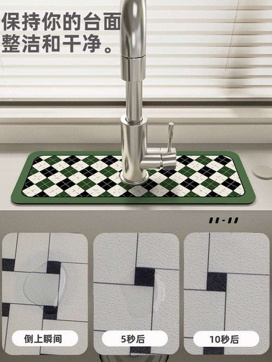 Faucet Countertop Absorbent Pad Can Be Cut Kitchen Bathroom Square Sink Drain Pad Narrow Diatom Mud Pad