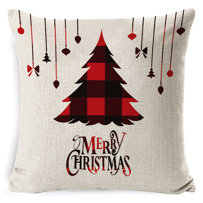 Christmas Linen Printing Decoration Pillowcase