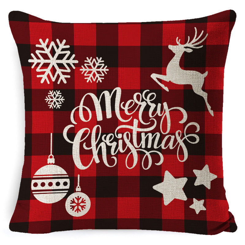 Christmas Linen Printing Decoration Pillowcase