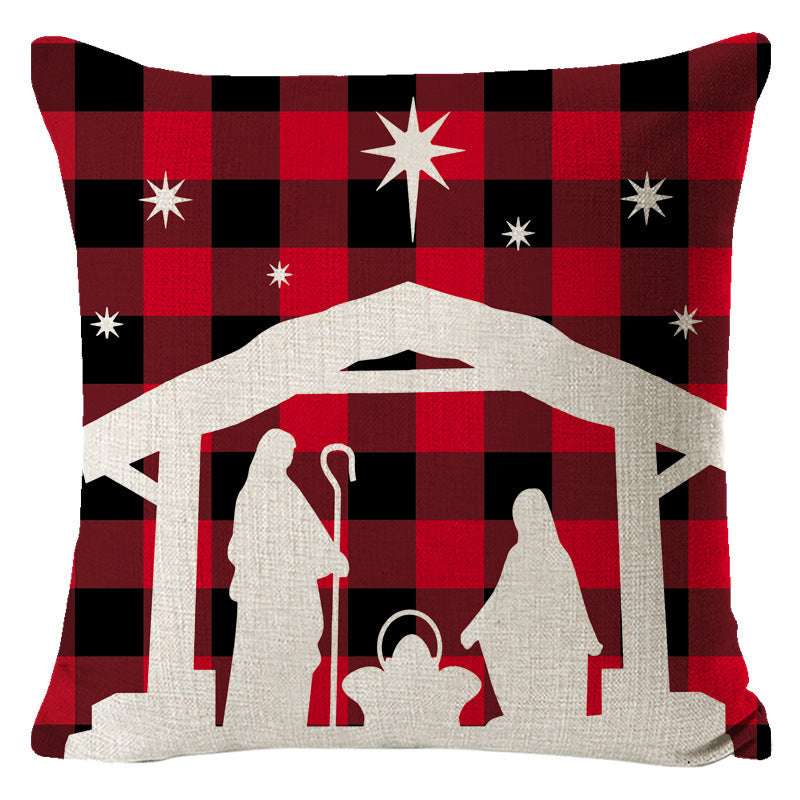 Christmas Linen Printing Decoration Pillowcase