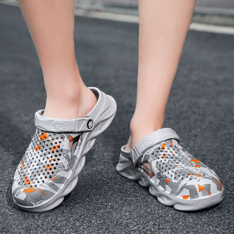 Large Size Beach Shoes Men&#039;s Cave Shoes Single-line Sandals Household Half-line Outdoor Camouflage Blade Slippers