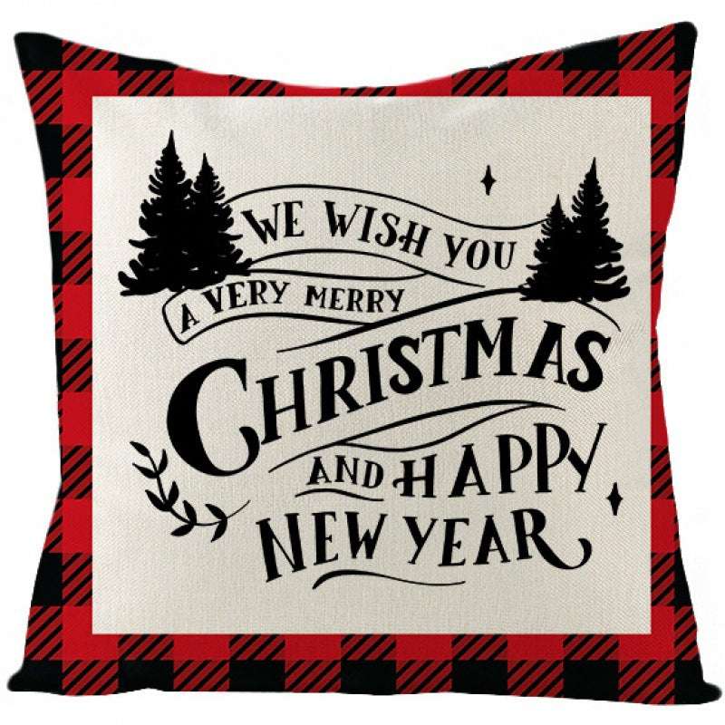 Christmas Fashion Simple Linen Printed Pillowcase