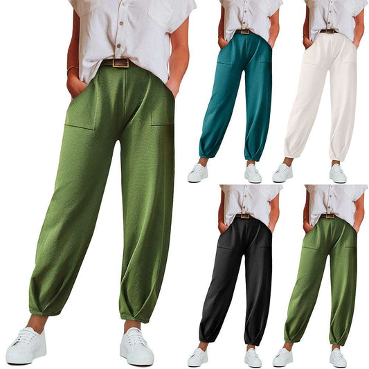 European And American Clothing Women's Trousers Home Wear Contrasting Color Trousers