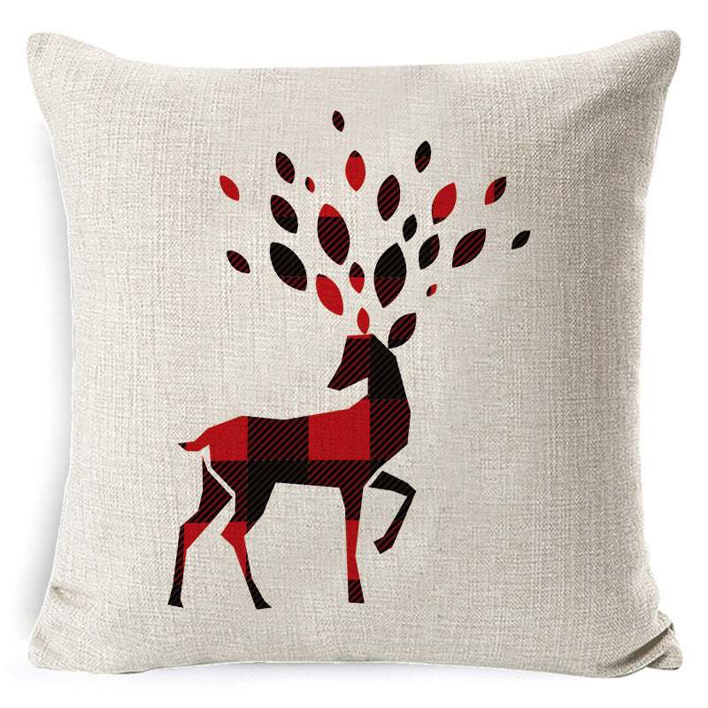 Christmas Linen Printing Decoration Pillowcase