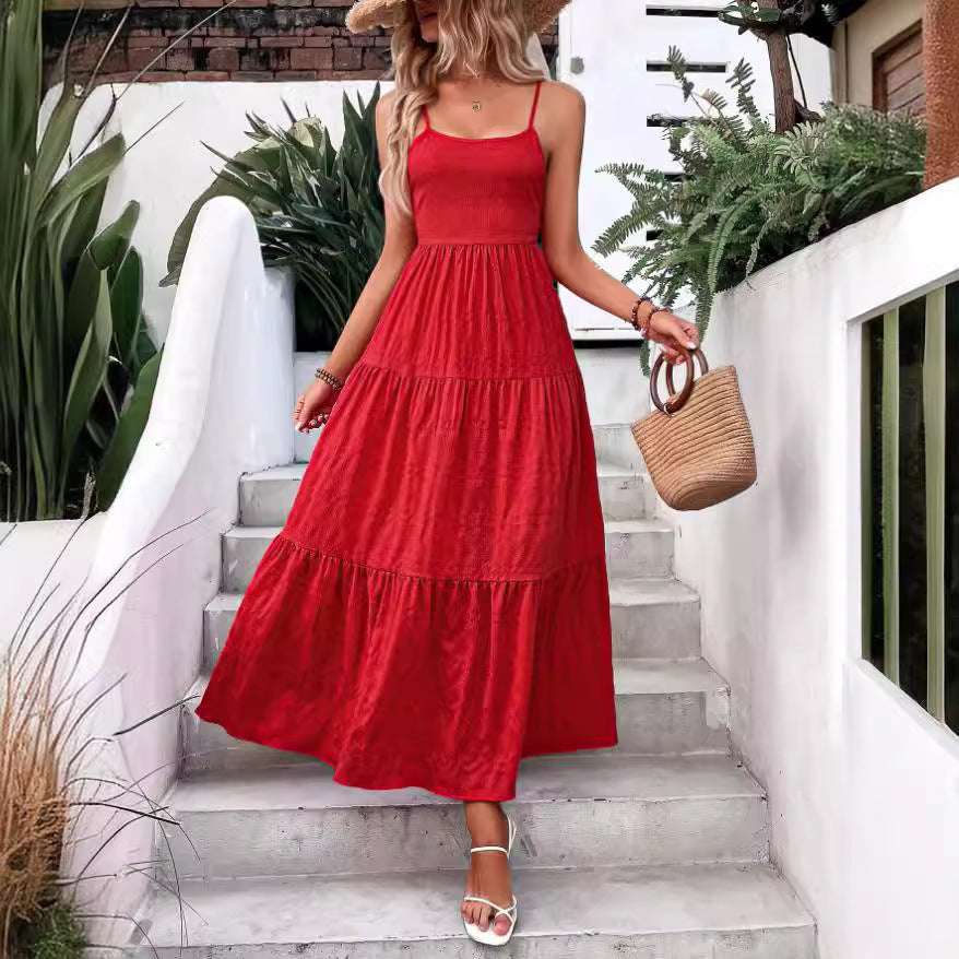 Spring And Summer Women's Vacation Sling Dress