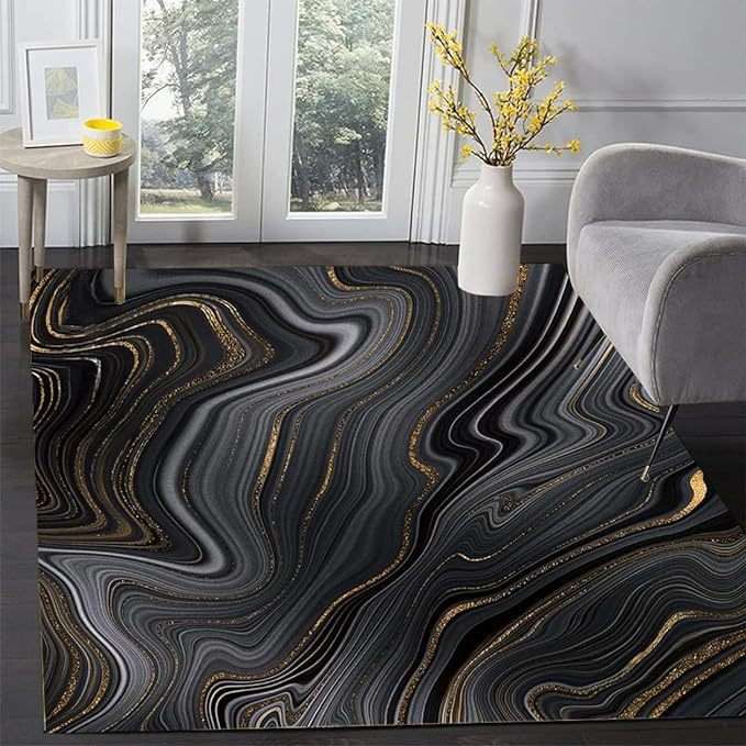 Simple Marble Light Luxury Crystal Velvet Carpet - globaltradeleader