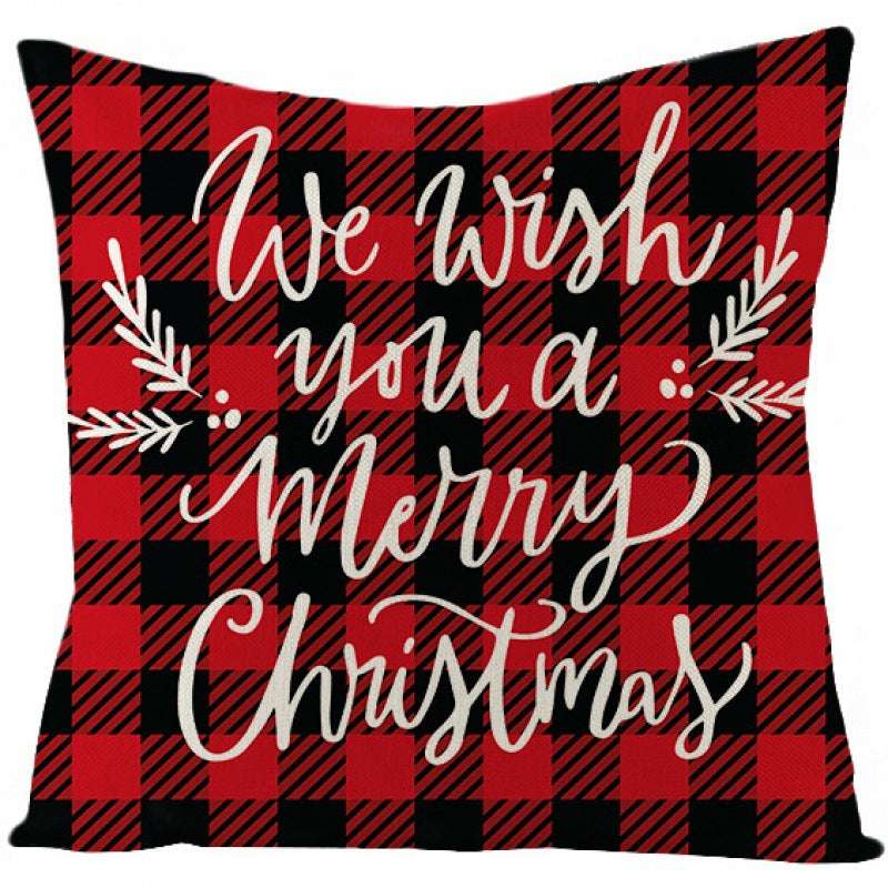 Christmas Fashion Simple Linen Printed Pillowcase
