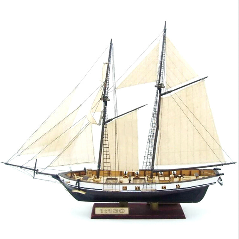 Wooden Assembly Model Kit Traditional Sailing Vessel Puzzle Pieces Toy