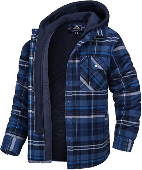 Men's Clothing Autumn And Winter Models Thickened Cotton-padded Jacket Plaid Long-sleeved Loose Hooded Jacket Coat