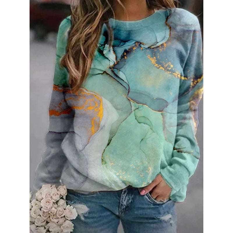 Fashion Floral Print Long-sleeved Women's Sweater - globaltradeleader