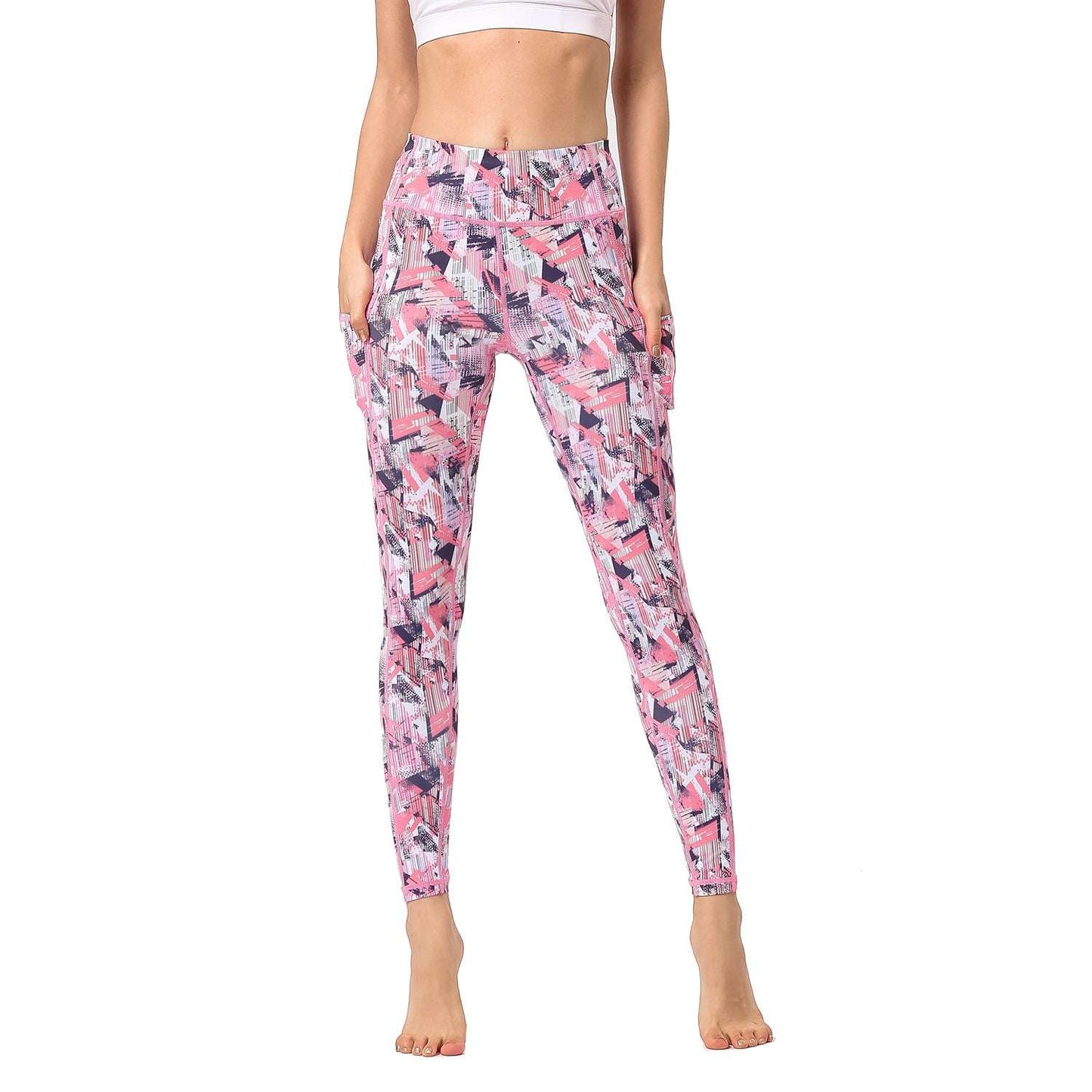 Ladies Yoga Pants Printed Tights Outdoor Sports Fitness Yoga Pants Leggings