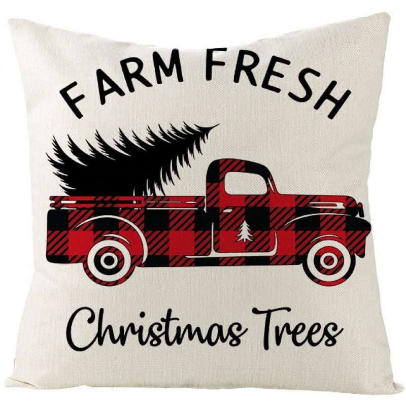 Christmas Fashion Simple Linen Printed Pillowcase