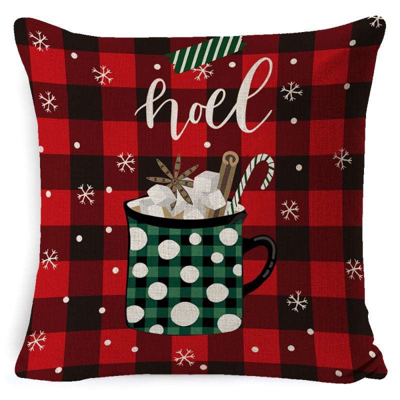 Christmas Linen Printing Decoration Pillowcase
