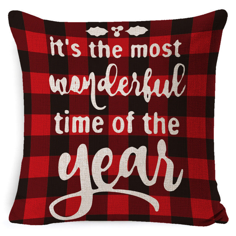 Christmas Linen Printing Decoration Pillowcase