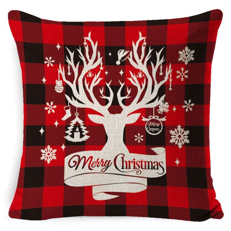 Christmas Linen Printing Decoration Pillowcase