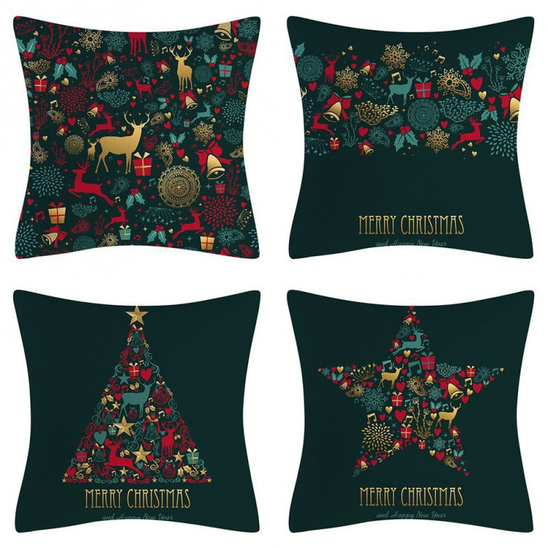 Home Decoration Christmas Pillow Cover Four-piece Set