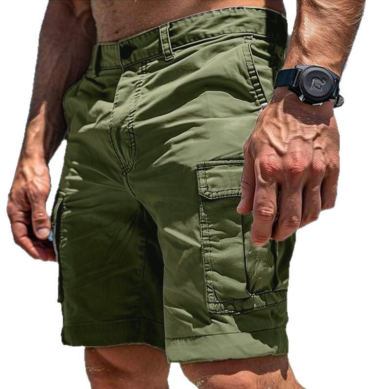 Men's Cargo Shorts Summer Multi-Pocket Button Zipper Pants With Pockers Fashion Beach Pants - globaltradeleader
