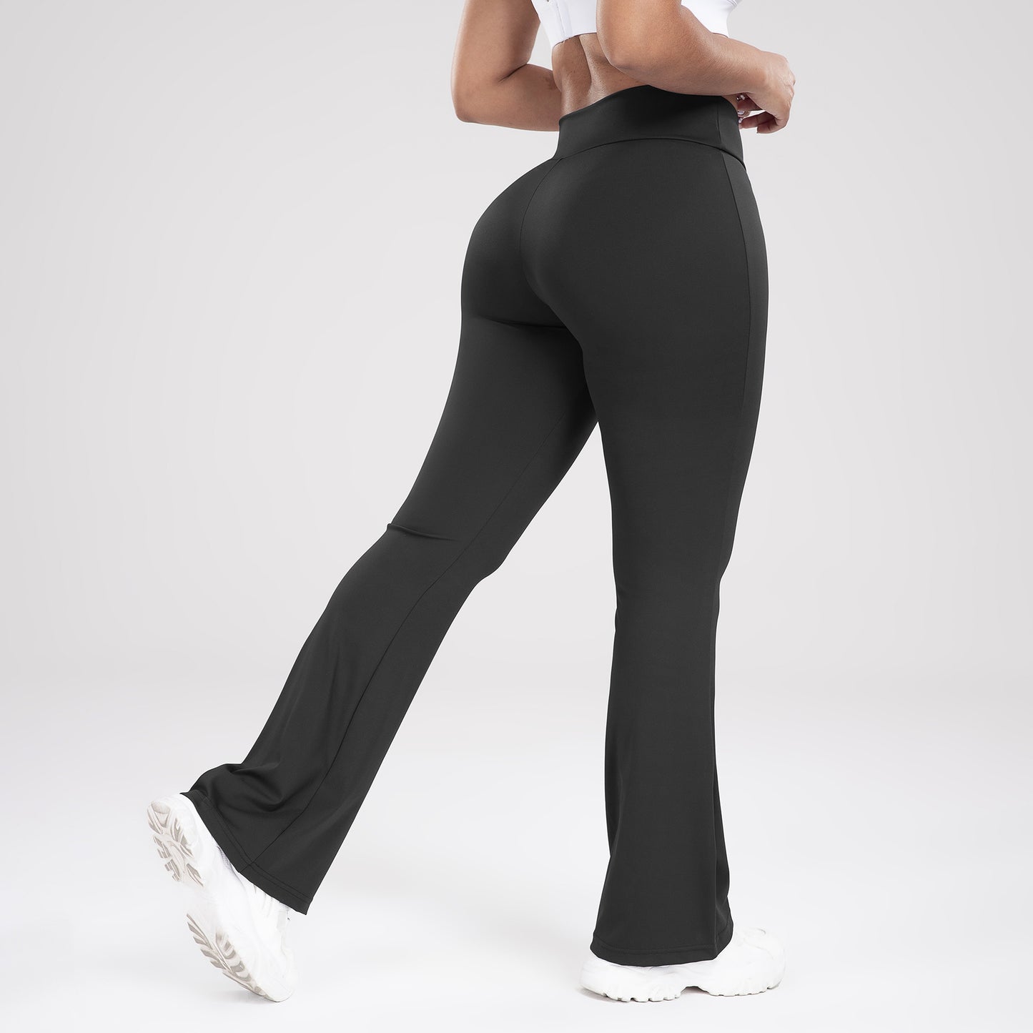 Cross Waist Side Pocket Leisure Sports Bell-bottom Pants Slim Fit Yoga Pants Women - globaltradeleader