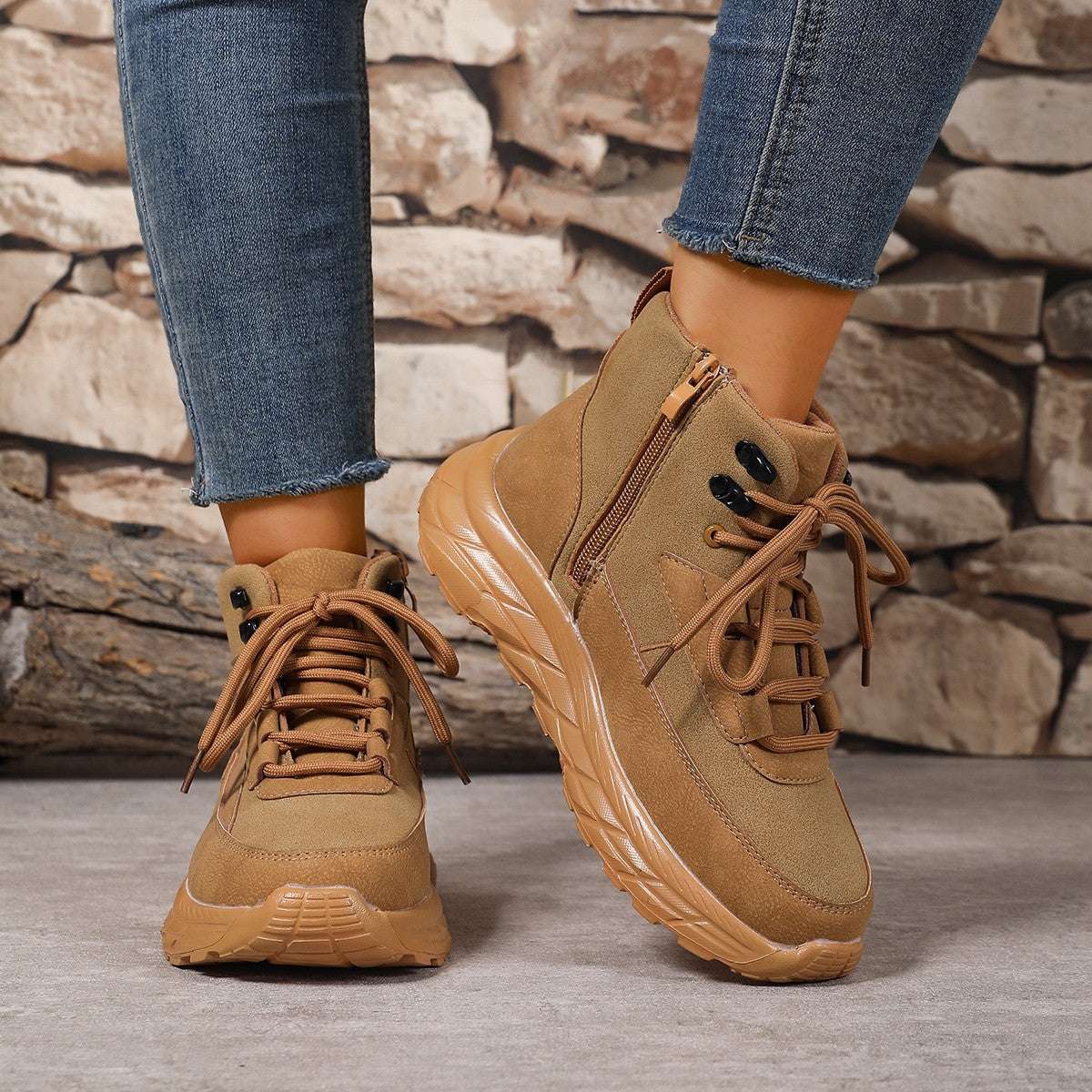 Thick-soled Fleece Lined Padded Warm Keeping Hiking Shoes Cotton-padded Shoes - globaltradeleader