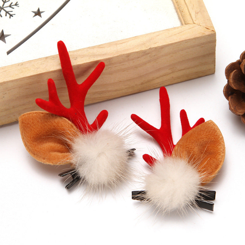 Christmas Cute Elk Horn Hairpin Headdress
