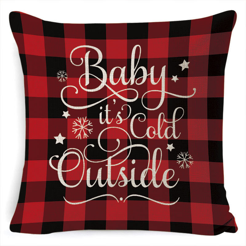 Christmas Linen Printing Decoration Pillowcase