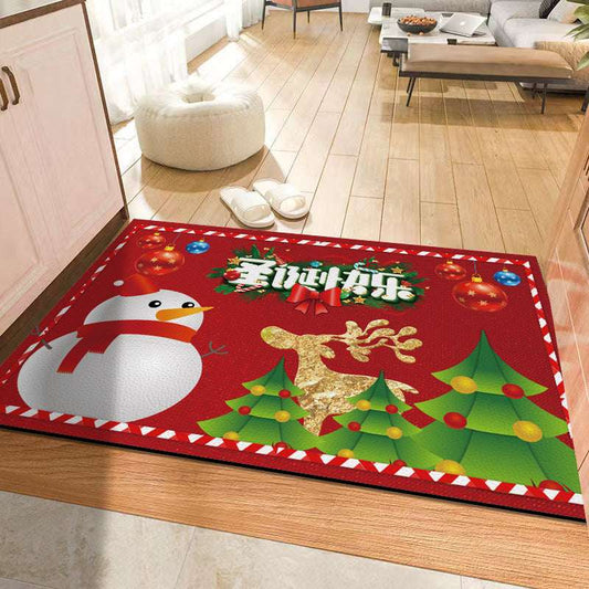 Christmas Holiday Atmosphere Non-slip Leather Mat