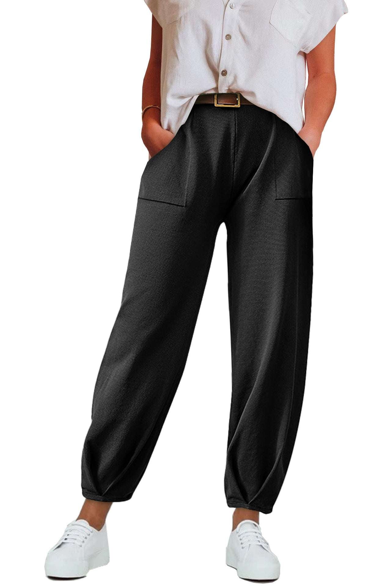 European And American Clothing Women's Trousers Home Wear Contrasting Color Trousers