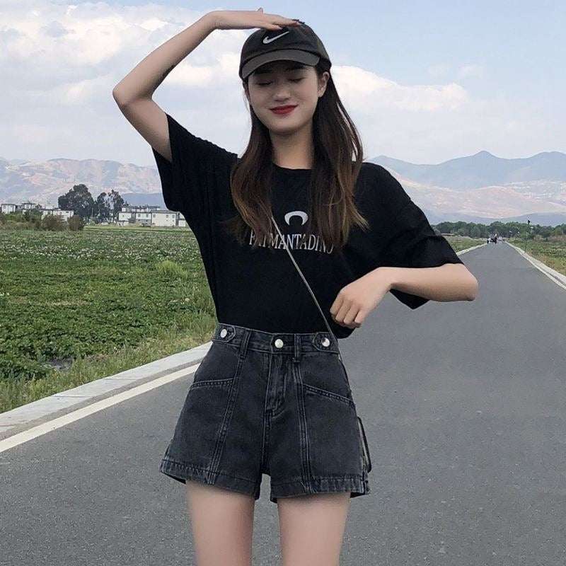 Thin High Waist Korean Style Small All-matching Denim Shorts - globaltradeleader