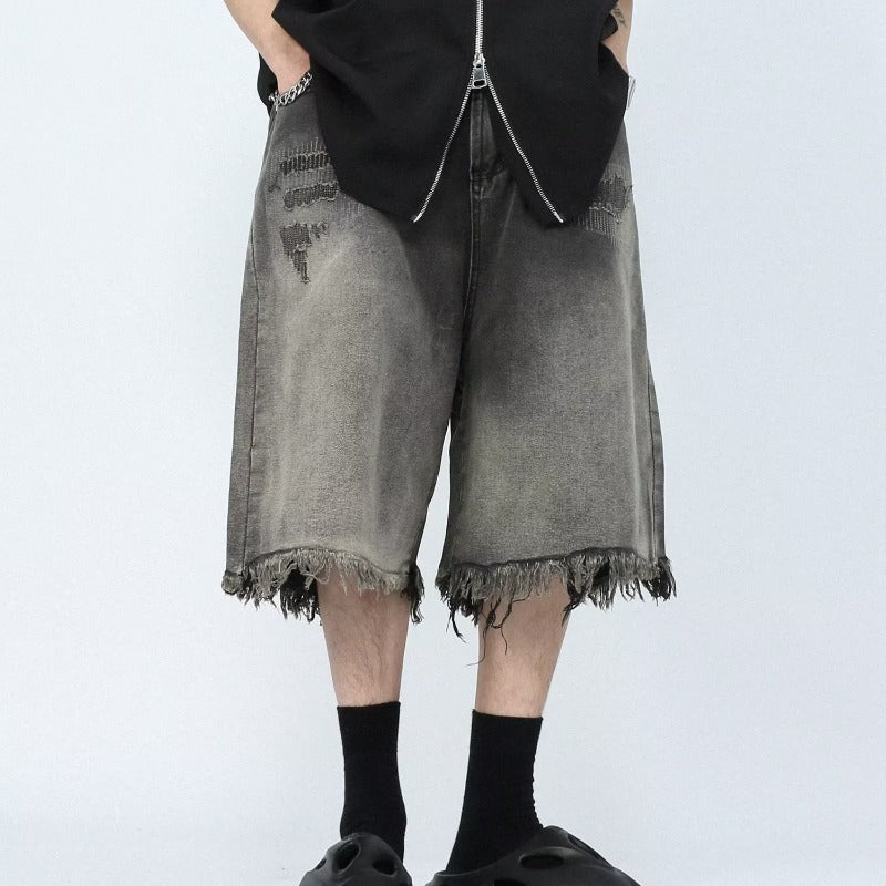 Mid-waist New Distressed Summer Zipper Washed Jeans - globaltradeleader