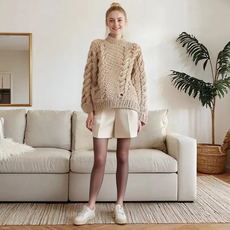 Women's Loose-Fit Sweater INS Style Round Neck Flare Sleeve Knitwear European And American Fashion Trend